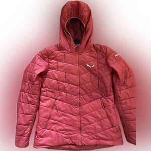 Salewa Women's Red Puffer Jacket; size L